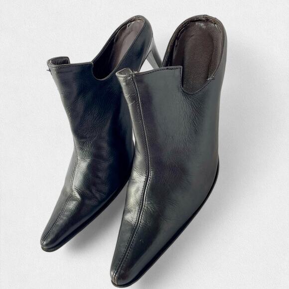 Kenneth Cole 90s Y2K Stiletto Mule Pointy Toe Leather Slide Pump Italy 6.5 Open - Picture 3 of 6